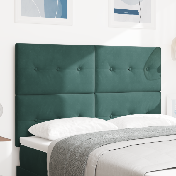 LED Kopfteil mit LED-Lichtleisten Grün 144 cm Samt