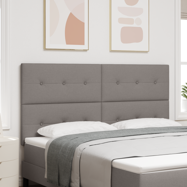 LED Kopfteil mit LED-Lichtleisten Taupe 180 cm Stoff