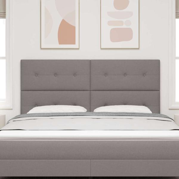 LED Kopfteil mit LED-Lichtleisten Taupe 180 cm Stoff