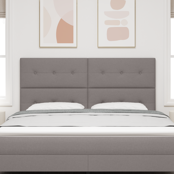 LED Kopfteil mit LED-Lichtleisten Taupe 180 cm Stoff