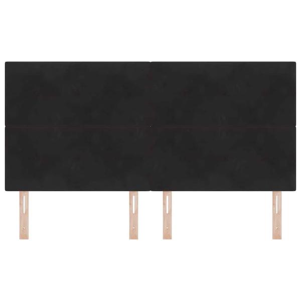 LED Kopfteil mit LED-Lichtleisten Schwarz 180 cm Samt