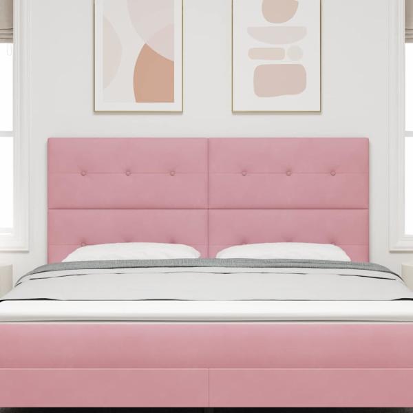 LED Kopfteil mit LED-Lichtleisten Rosa 180 cm Polyester