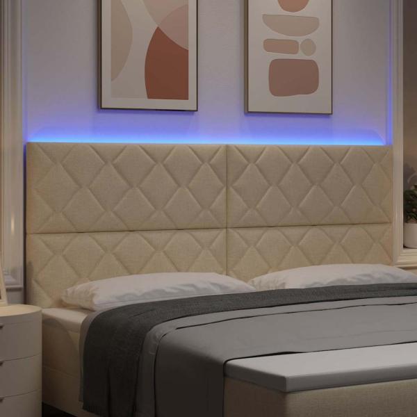 Kopfteil Creme 200 cm Stoff
