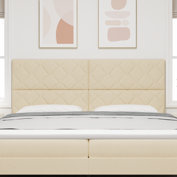 Kopfteil Creme 200 cm Stoff