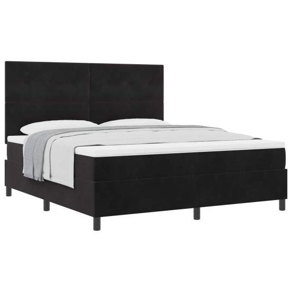 Boxspringbett mit Matratze Schwarz 180 x 200 cm Stoff