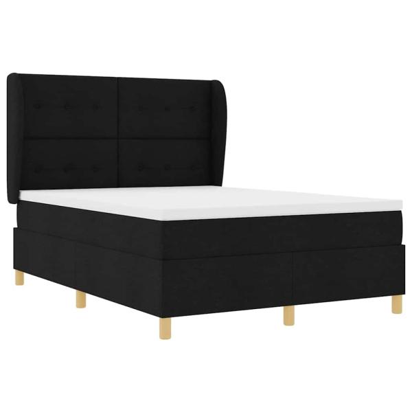 Boxspringbett mit Matratze Dunkelgrau 90x190 cm Schwarz