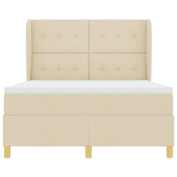 Boxspringbett mit Matratze Dunkelgrau 90x190 cm Creme
