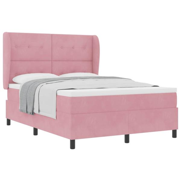 Boxspringbett mit Matratze Rosa 190 x 140 cm Polyester