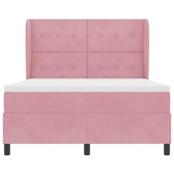 Boxspringbett mit Matratze Rosa 190 x 140 cm Polyester