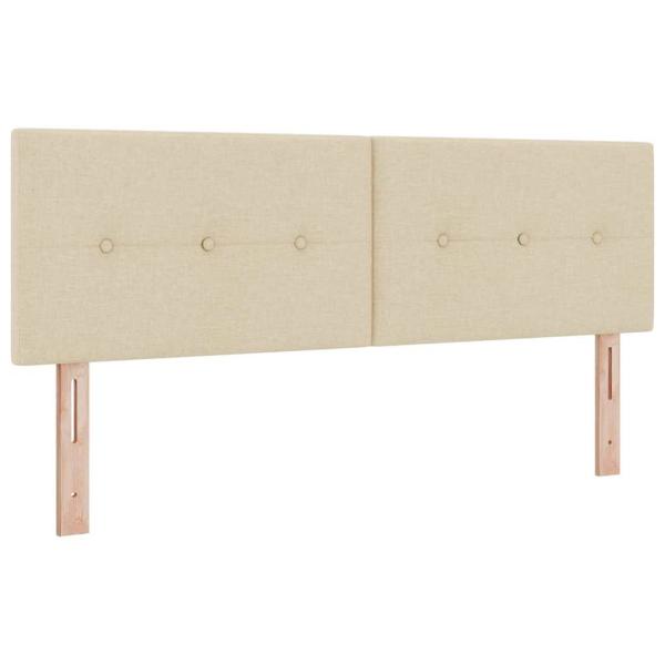 Boxspringbett mit Kopfteil Creme 200 x 160 cm Stoff