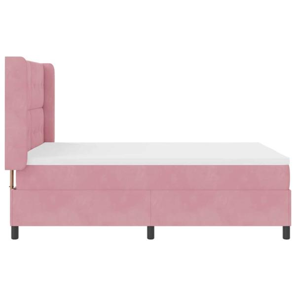 Boxspringbett mit Matratze mit Kopfteil Rosa 140 x 190 cm Samt