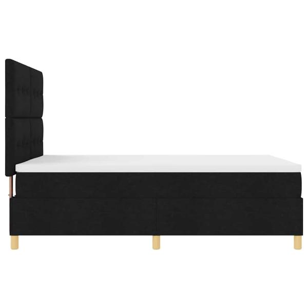 LED Boxspringbett mit Matratze Schwarz 160 x 200 cm Stoff