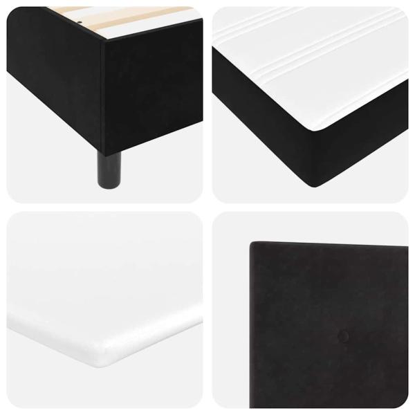 ARDEBO.de - LED Boxspringbett mit Matratze Schwarz 180 x 200 cm Stoff