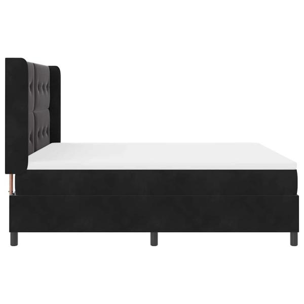 Boxspringbett mit Matratze mit LED Schwarz 180 x 200 cm Samt