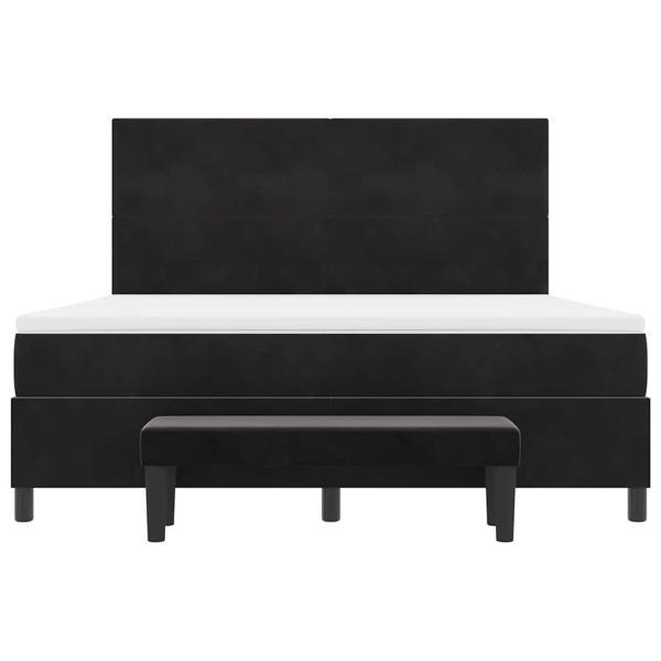 Boxspringbett mit Matratze Schwarz 180 x 200 cm Samt