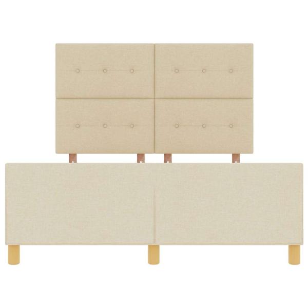Bettgestell mit Kopfteil Creme 160 x 200 cm Stoff