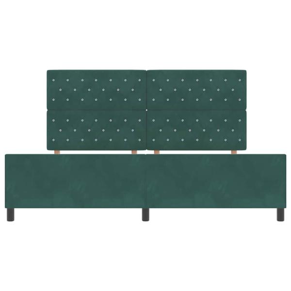 Boxspringbett mit Kopfteil Dunkelgrün 200 x 200 cm Samt