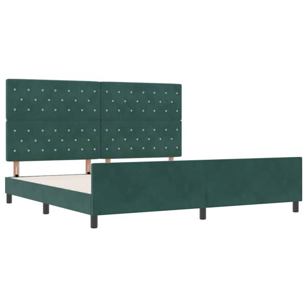 Boxspringbett mit Kopfteil Dunkelgrün 200 x 200 cm Samt