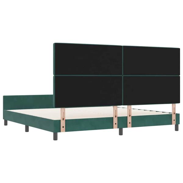 Boxspringbett mit Kopfteil Dunkelgrün 200 x 200 cm Samt