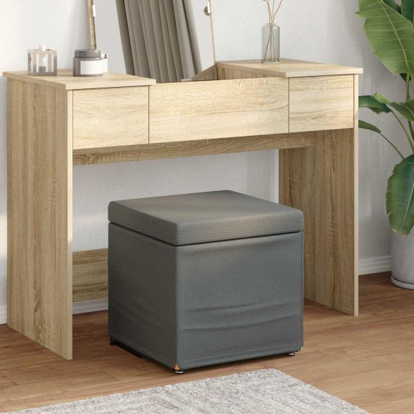 ARDEBO.de - Hocker Dunkelgrau 41 x 41 x 40 cm Stoff und Pressholz