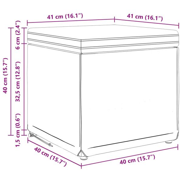 Hocker Taupe 41 x 41 x 40 cm Stoff und Pressholz