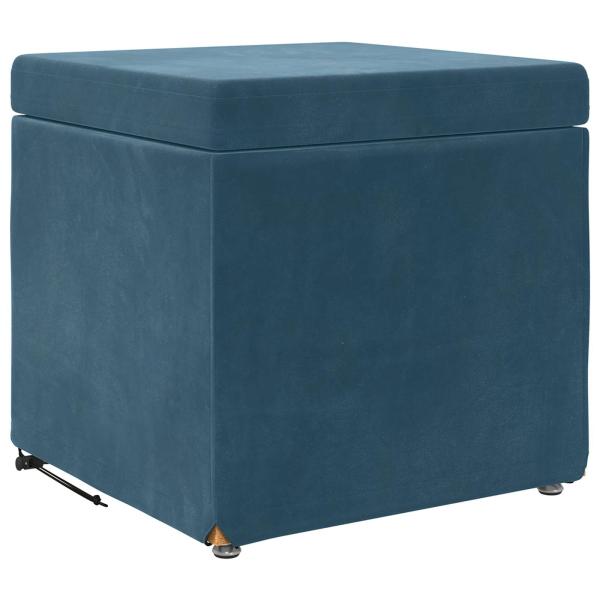 Hocker Blau 41 x 41 x 40 cm Samt und Engineering Holz