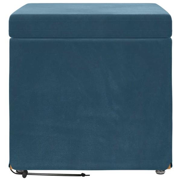Hocker Blau 41 x 41 x 40 cm Samt und Engineering Holz