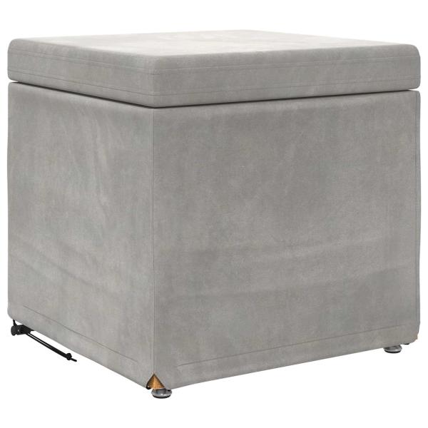 Hocker Hellgrau 41 x 41 x 40 cm Samt und Engineering Holz