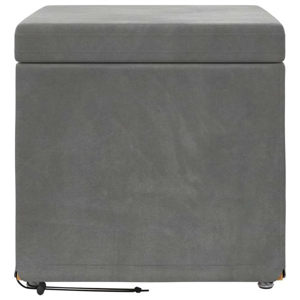 Hocker Dunkelgrau 41 x 41 x 40 cm Samt und Engineering Holz