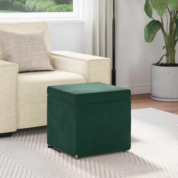 Hocker Dunkelgrün 41 x 41 x 40 cm Samt und Engineering Holz