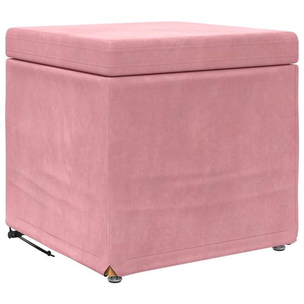 Hocker Rosa 41 x 41 x 40 cm Samt und Engineering Holz