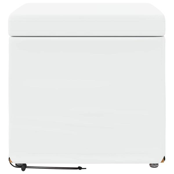 Hocker Weiß 41 x 41 x 40 cm Kunstleder und Engineering Holz