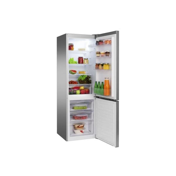 Amica KGCL 387 120 E Stand Kühl-Gefrierkombination, 54 cm breit, 268 L, FrostControl, VitControl Schublade, LED Beleuchtung, Edelstahloptik
