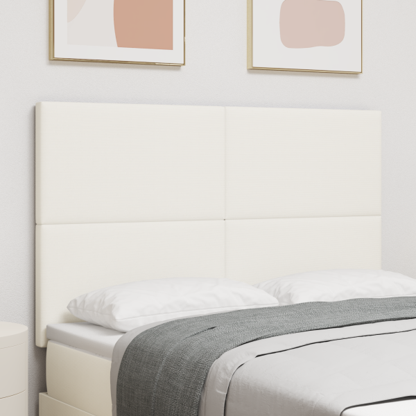 Kopfteil mit Kopfteil Creme 160 cm Kunstleder