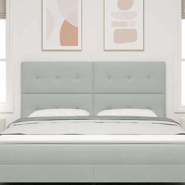 ARDEBO.de - LED Kopfteil mit LED-Lichtleisten Hellgrau 180 cm Polyester