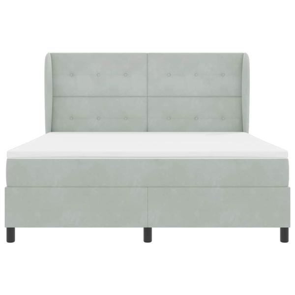 Boxspringbett mit Matratze Hellgrau 200 x 180 cm Polyester