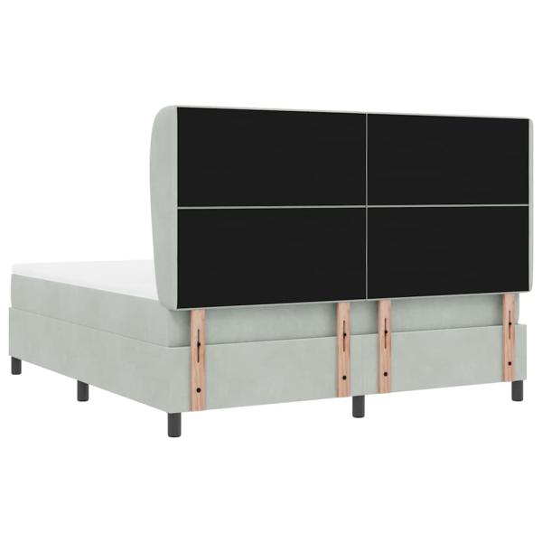 Boxspringbett mit Matratze Hellgrau 200 x 180 cm Polyester