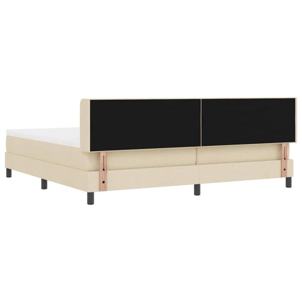 Boxspringbett mit Matratze Creme 200 x 200 cm Polyester