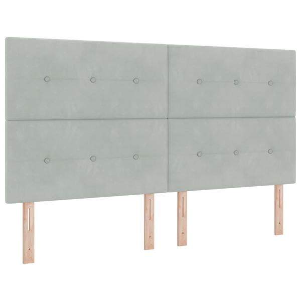 Boxspringbett mit Matratze Hellgrau 180 x 200 cm Samt