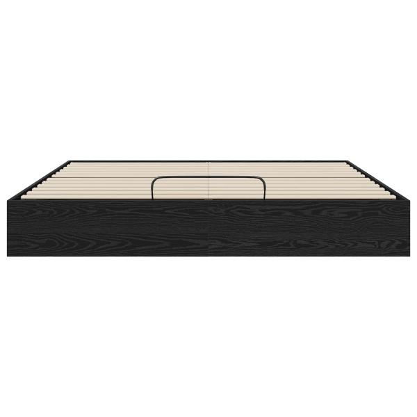 Ottoman Bettgestell Schwarz Eichen-Optik 203 x 160 x 25 cm