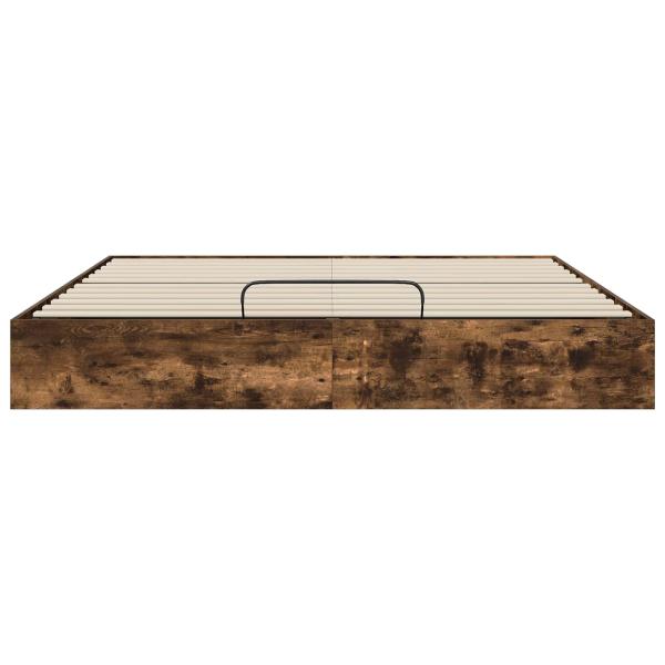 Ottoman Bettgestell mit Speicher Räuchereiche 203 x 160 x 25 cm