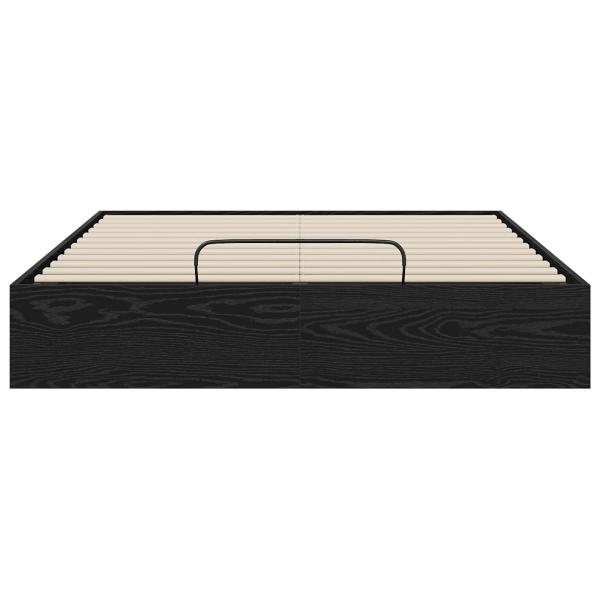 Ottoman Bettgestell Schwarz Eichen-Optik 193 x 120 x 25 cm