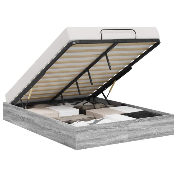 Ottoman Bettgestell Sonoma-Grau 203 x 140 x 25 cm Holzwerkstoff