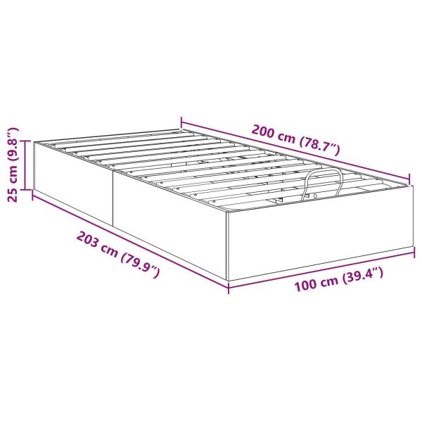 ARDEBO.de - Ottoman Bettgestell Weiß 193 x 120 x 25 cm Spanplatte