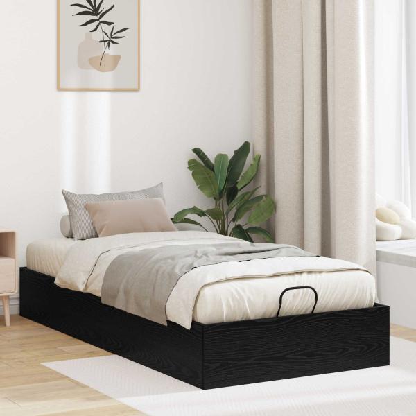 ARDEBO.de - Ottoman Bettgestell Schwarz Eichen-Optik 100 x 200 cm