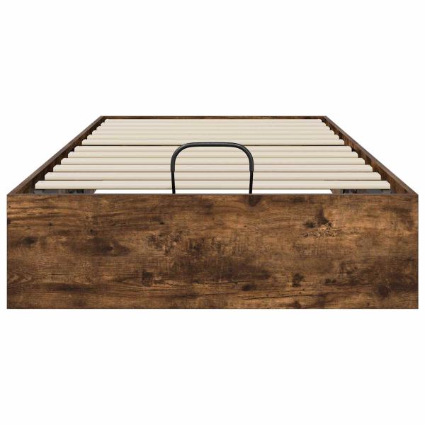Ottoman Bettgestell Räuchereiche 203 x 90 x 25 cm Holzwerkstoff