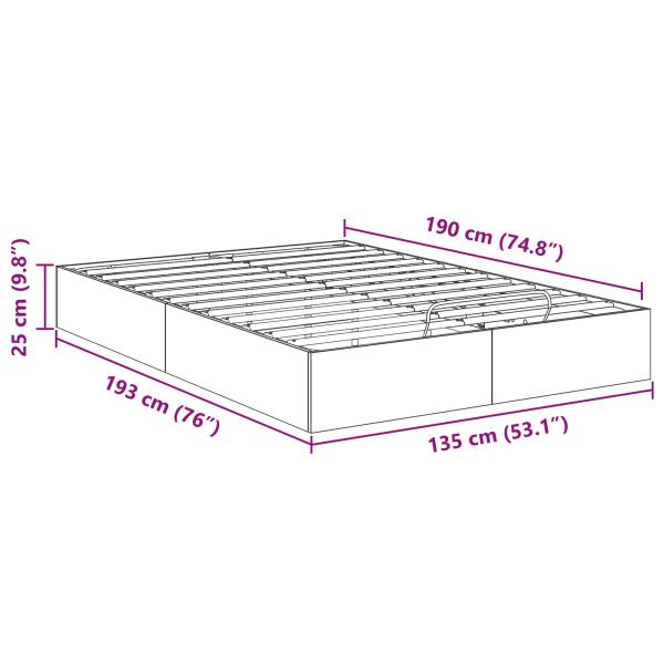 Ottoman Bettgestell Altholz 193 x 135 x 25 cm Holzwerkstoff