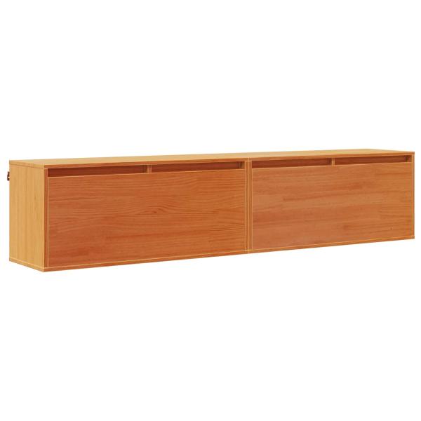 Wandschrank mit Regal mit Tür 2 pcs Wachsbraun 80 x 30 x 35 cm
