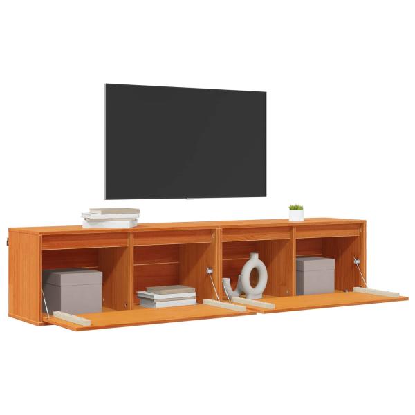 Wandschrank mit Regal mit Tür 2 pcs Wachsbraun 80 x 30 x 35 cm