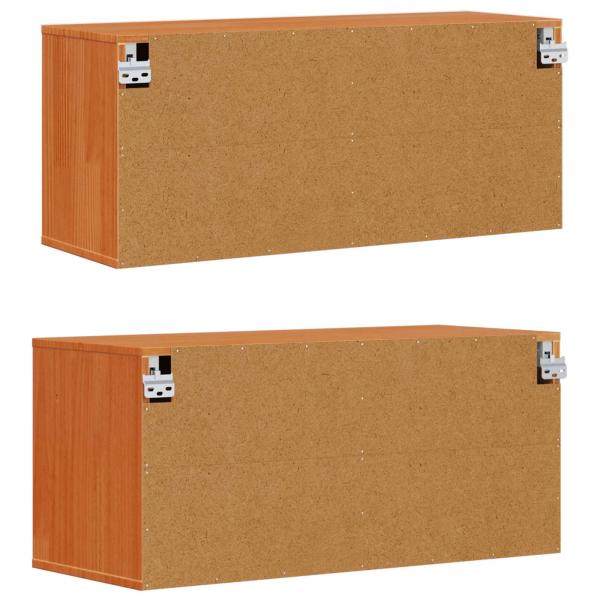 Wandschrank mit Regal mit Tür 2 pcs Wachsbraun 80 x 30 x 35 cm